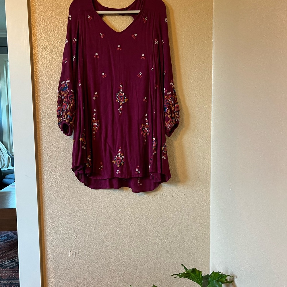 Free People Embroidered Mini Dress